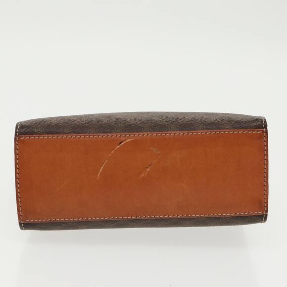 CELINE Macadam Canvas Hand Bag Pvc Leather Brown Gold - Picture 9 of 12